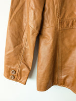 Lade das Bild in den Galerie-Viewer, Leder Blazer 90s Klassiker Cognacbraun (M-L)
