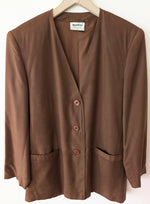 Lade das Bild in den Galerie-Viewer, *Seide* Blazer 80s Premium Basic Haselnussbraun (M-L)
