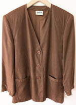 Lade das Bild in den Galerie-Viewer, *Seide* Blazer 80s Premium Basic Haselnussbraun (M-L)
