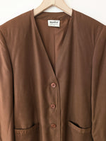Lade das Bild in den Galerie-Viewer, *Seide* Blazer 80s Premium Basic Haselnussbraun (M-L)
