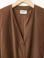 Lade das Bild in den Galerie-Viewer, *Seide* Blazer 80s Premium Basic Haselnussbraun (M-L)
