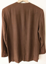 Lade das Bild in den Galerie-Viewer, *Seide* Blazer 80s Premium Basic Haselnussbraun (M-L)
