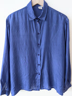 Lade das Bild in den Galerie-Viewer, *Seide* Bluse Premium Basic Royalblau (M)
