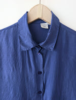 Lade das Bild in den Galerie-Viewer, *Seide* Bluse Premium Basic Royalblau (M)
