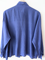 Lade das Bild in den Galerie-Viewer, *Seide* Bluse Premium Basic Royalblau (M)
