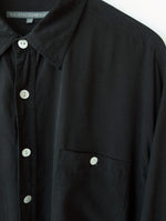 Lade das Bild in den Galerie-Viewer, *Seide* Bluse Basic Anthrazit Riffel (XL)
