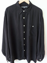 Lade das Bild in den Galerie-Viewer, *Seide* Bluse Basic Anthrazit Riffel (XL)

