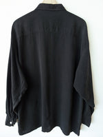 Lade das Bild in den Galerie-Viewer, *Seide* Bluse Basic Anthrazit Riffel (XL)
