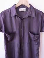 Lade das Bild in den Galerie-Viewer, *Seide* Bluse Kurzarm Premium Basic Lila (S)
