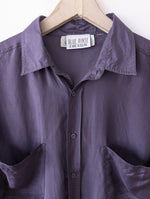 Lade das Bild in den Galerie-Viewer, *Seide* Bluse Kurzarm Premium Basic Lila (S)
