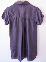 Lade das Bild in den Galerie-Viewer, *Seide* Bluse Kurzarm Premium Basic Lila (S)
