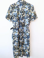 Lade das Bild in den Galerie-Viewer, Kleid 80s Wildblumen Print &amp; Samt Heavin (M-L)
