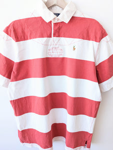 *Ralph Lauren* Rugby Shirt Rot Streifen Heavin (L)