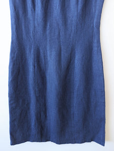 *Leinen* Kleid Premium Basic Blau Heavin (S)