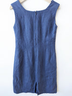 Lade das Bild in den Galerie-Viewer, *Leinen* Kleid Premium Basic Blau Heavin (S)
