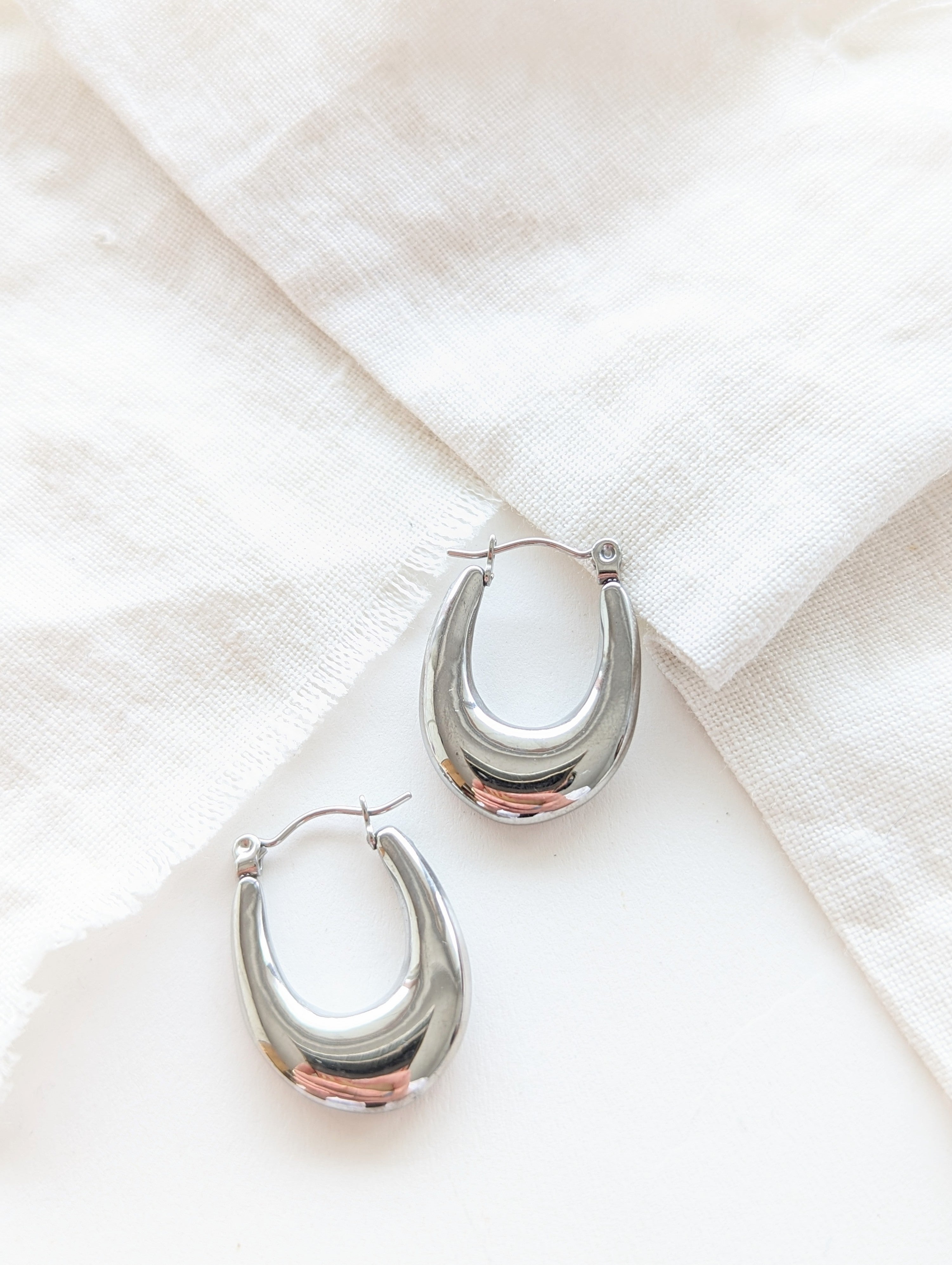 Creolen 14k Gold Oval Hoops