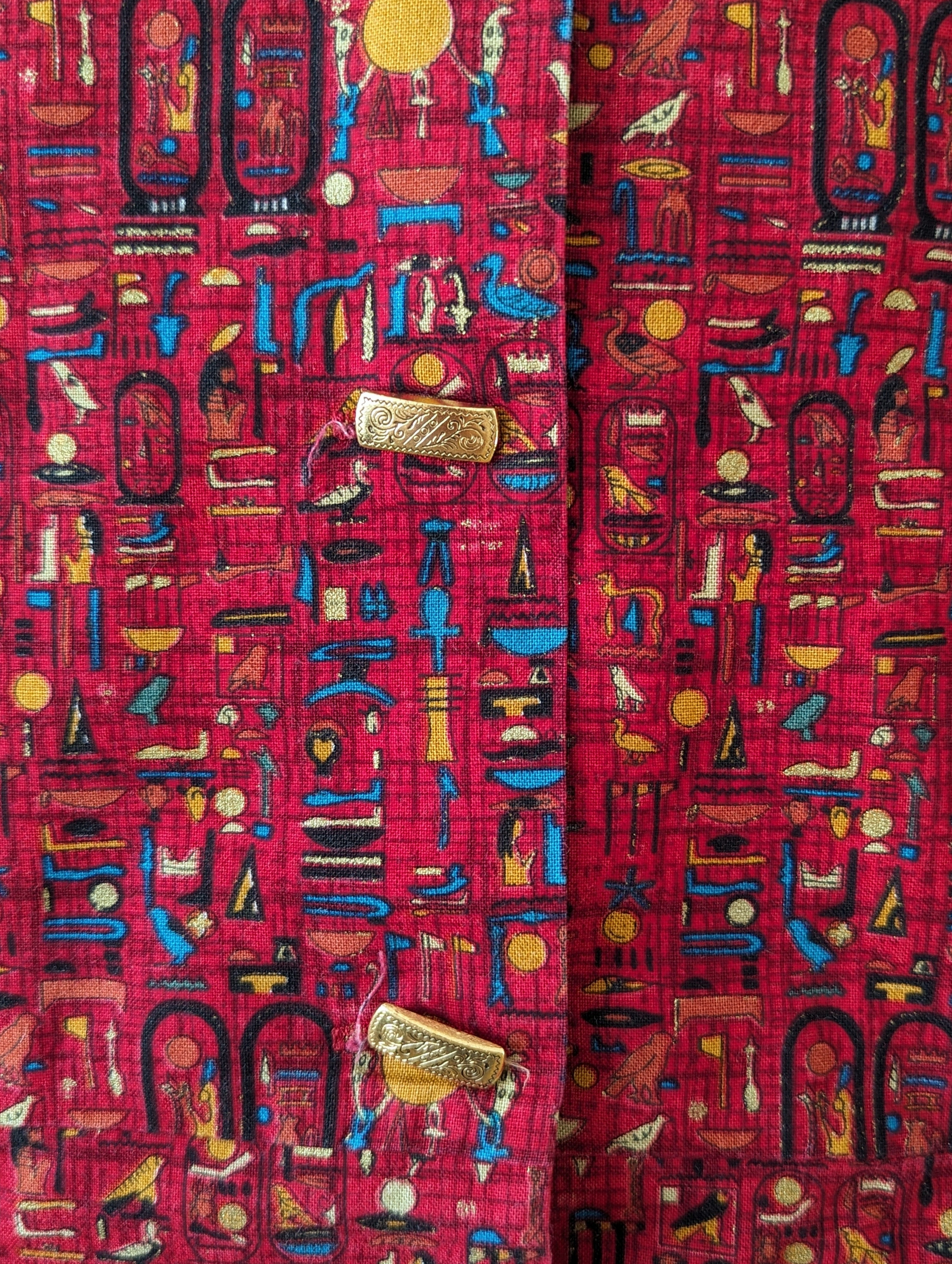 Bluse Ägyptischer Print Rot Heavin (M-L)