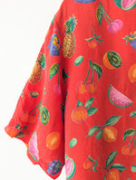 Lade das Bild in den Galerie-Viewer, *Kupferseide* Bluse Tropical Fruits Heavin (L-XL)
