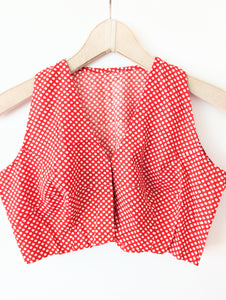 *handmade* Cropped Bluse 70s Punkte Heavin (S)