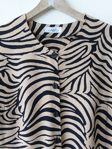 Bluse Zebra Print Beige Schwarz Heavin (L-XL)