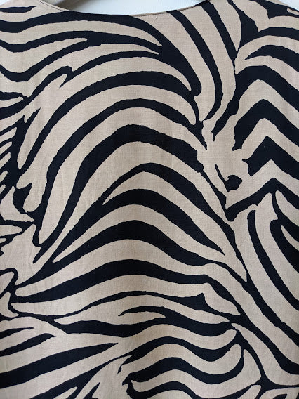 Bluse Zebra Print Beige Schwarz Heavin (L-XL)