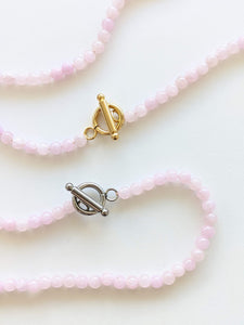 Kette Naturstein Perlen Pastell Pink Heavin
