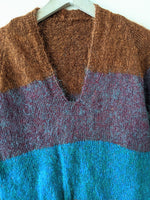Lade das Bild in den Galerie-Viewer, Pullover Handmade Mohair Streifen Heavin (M-L)
