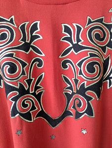 Sweater Rot & Gold Print Heavin (M-L)