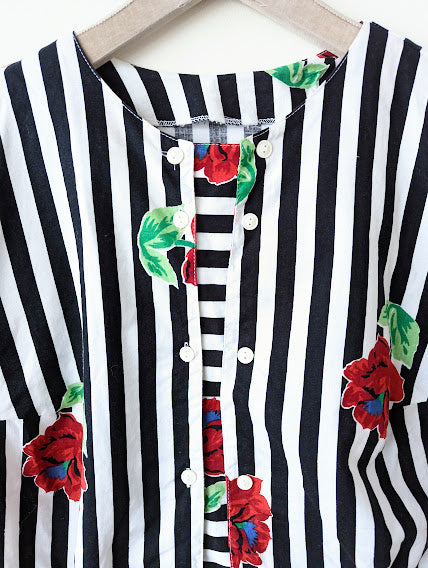Bluse Roses & Stripes 80s Heavin (L-XL)