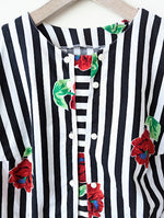 Lade das Bild in den Galerie-Viewer, Bluse Roses &amp; Stripes 80s Heavin (L-XL)
