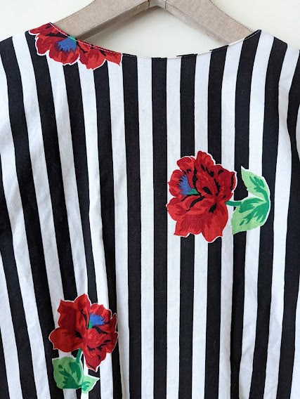 Bluse Roses & Stripes 80s Heavin (L-XL)