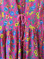 Lade das Bild in den Galerie-Viewer, Kleid Pink Blumen Print 80s Heavin (L-XL)
