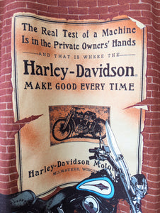 *RARE Harley Davidson* Shirt 1995 Rot Singlestitched Heavin (L)