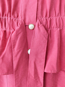 *Seide* Kleid Pink 80s Rüschen Heavin (M-L)