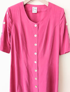 Kleid Midi Pink 80s Perlmutt Heavin (M-L)