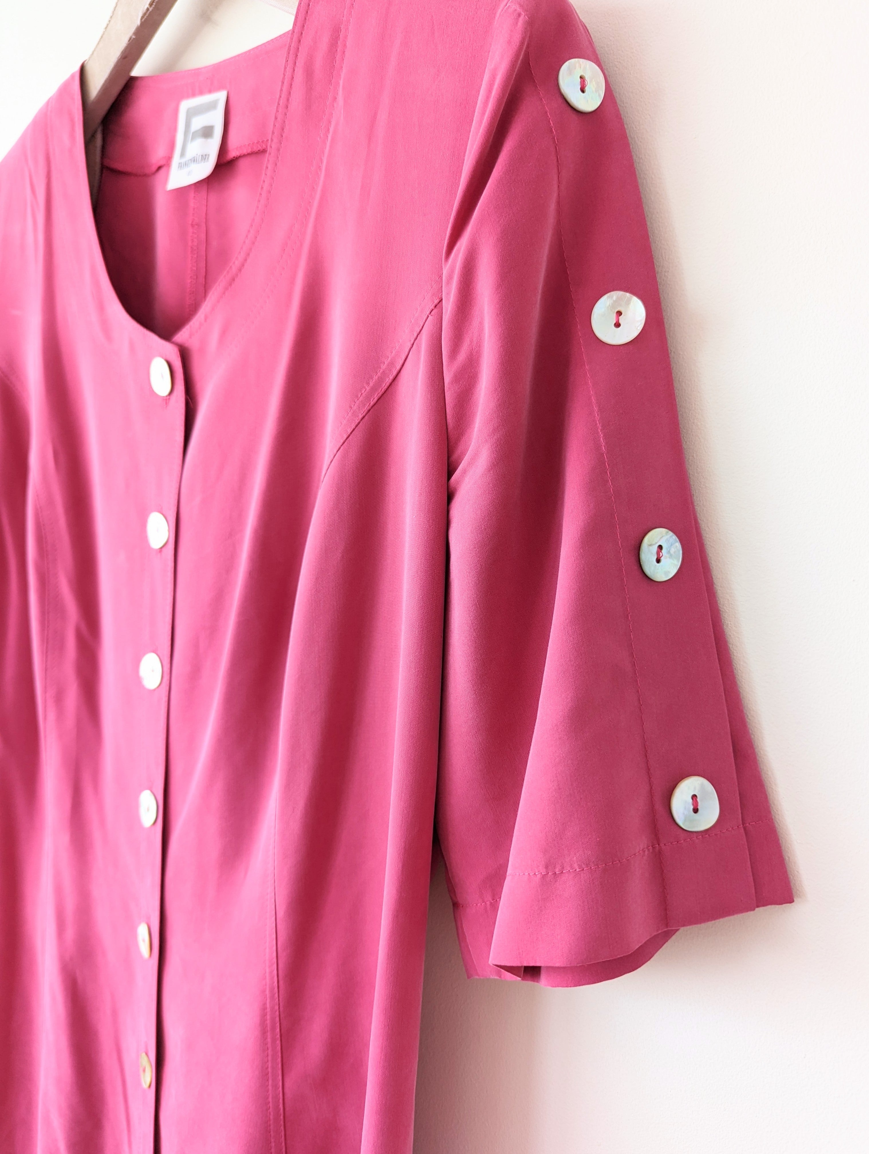 Kleid Midi Pink 80s Perlmutt Heavin (M-L)