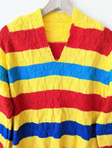 *Handmade* Pullover Blockstreifen Gelb Heavin (L-XL)