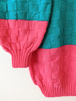 Lade das Bild in den Galerie-Viewer, *Handmade* Häkel Pullover Pink Türkis Gelb Heavin (M-XL)
