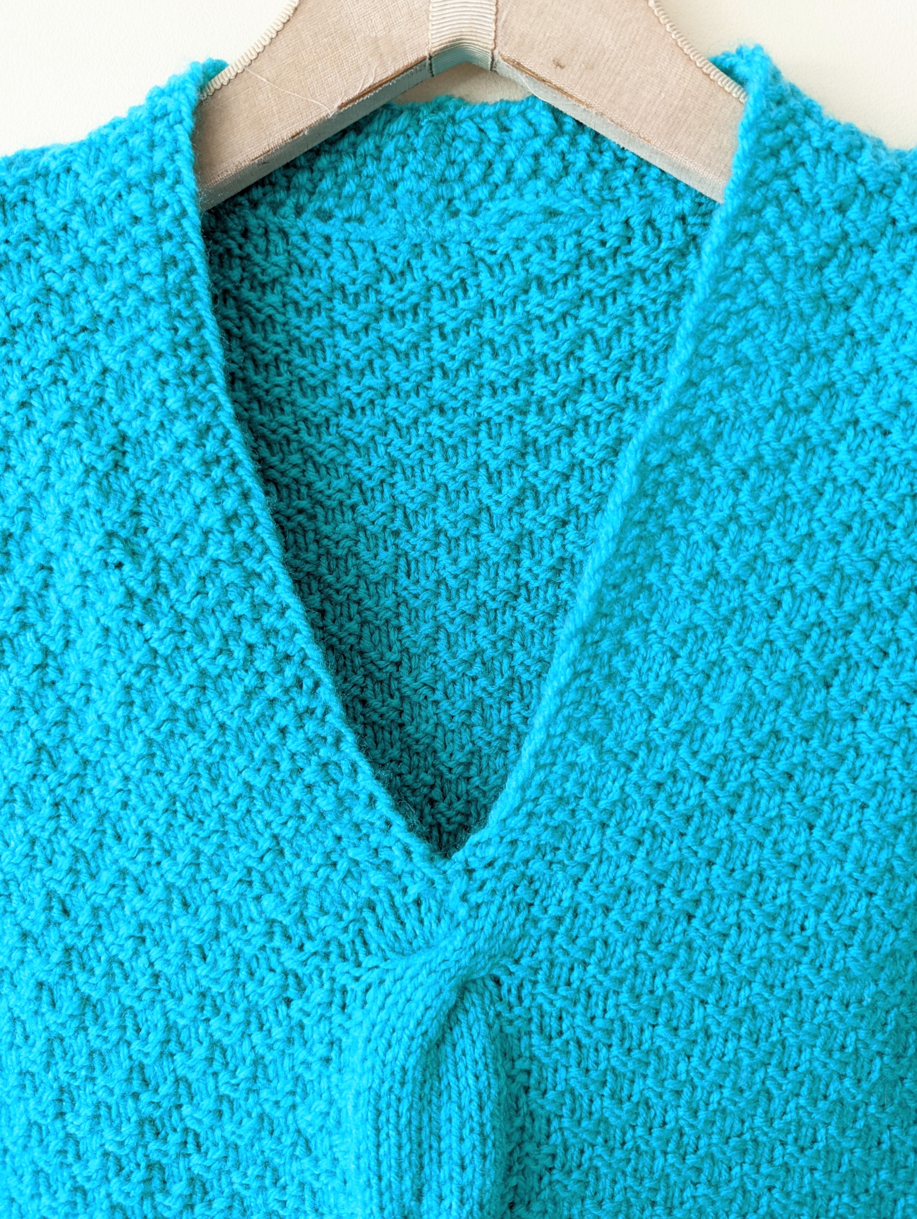 *Handmade* Pullover Türkis Zopfmuster Heavin (L)