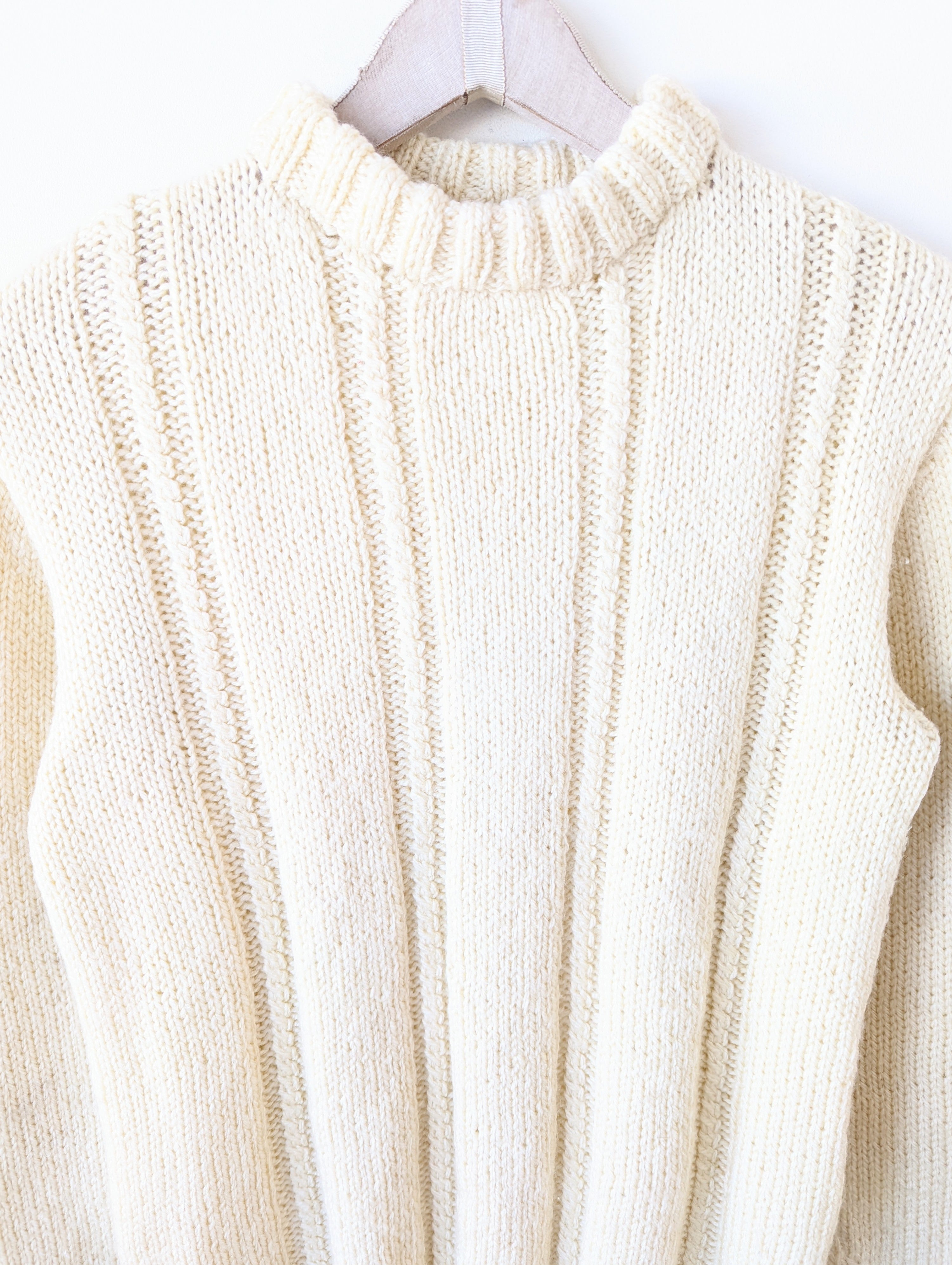 *Handmade* Pullover Wolle Creme Heavin (S)