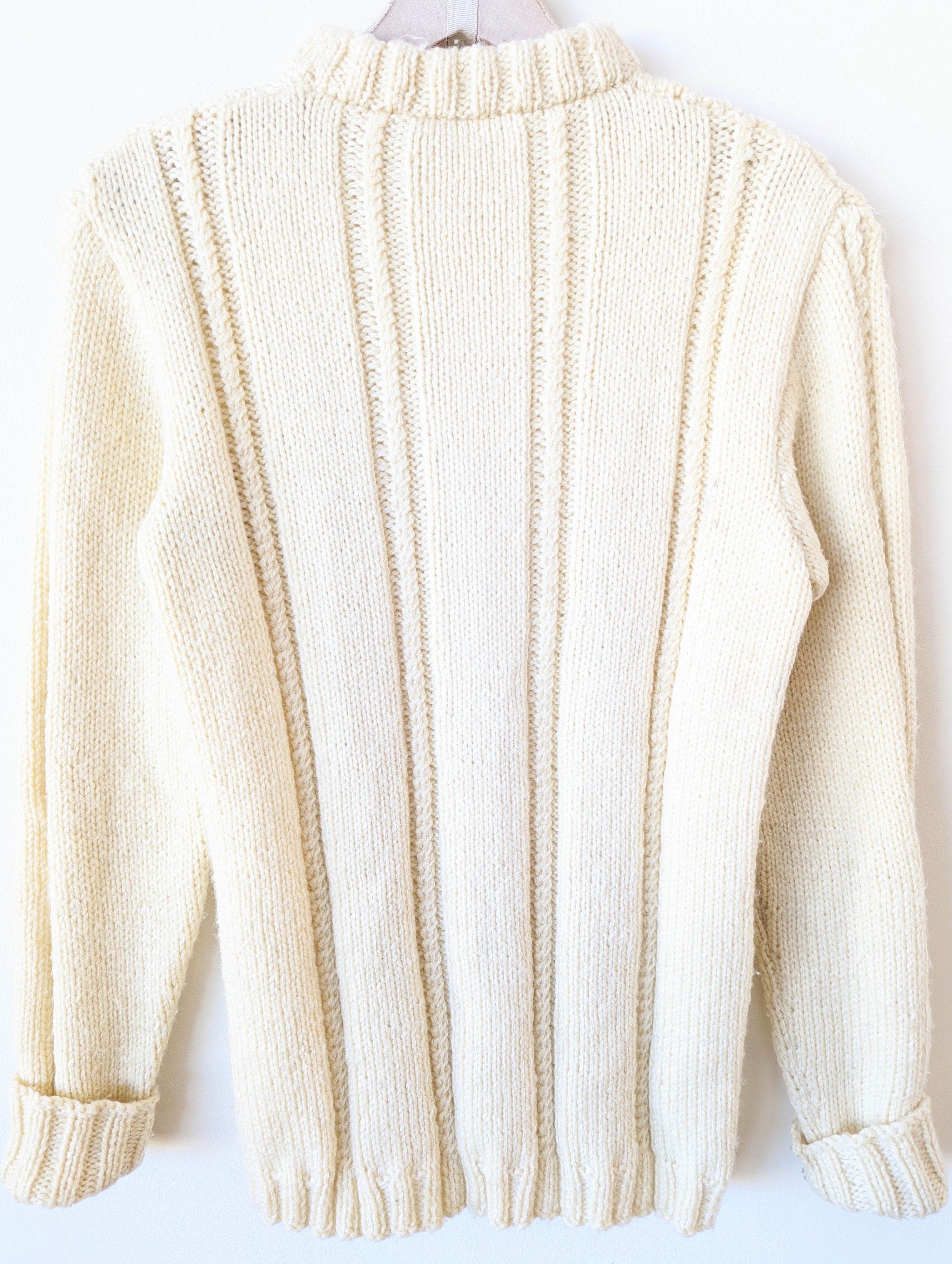*Handmade* Pullover Wolle Creme Heavin (S)