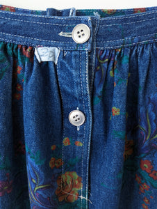 Jeansrock 80s Blumen Print Heavin (XS-S)