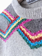 Lade das Bild in den Galerie-Viewer, Pullover 80s Rainbow Perlen Angora Heavin (L)
