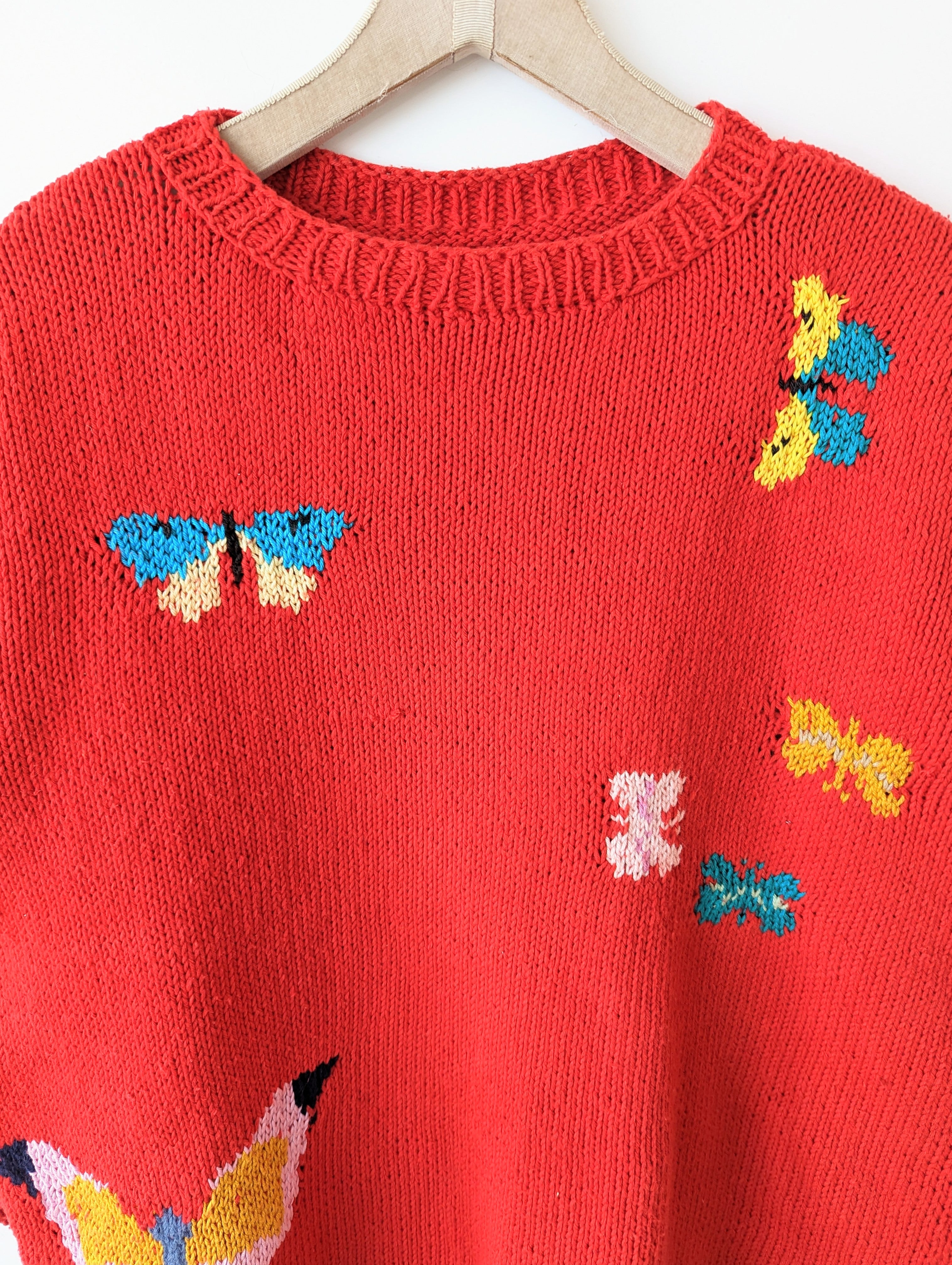 *Handmade* Pullover Schmetterling Strickmuster Heavin (M-L)