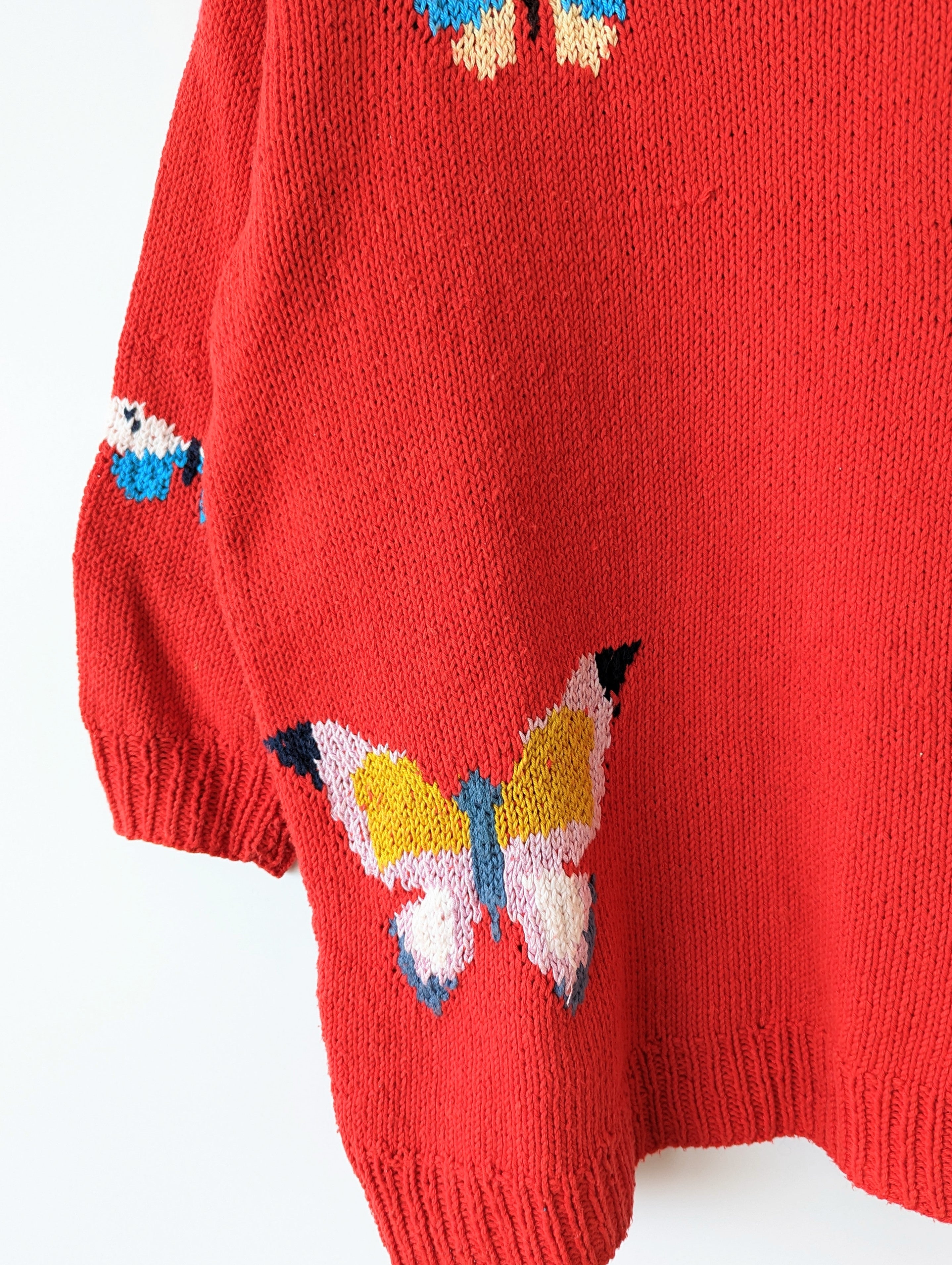 *Handmade* Pullover Schmetterling Strickmuster Heavin (M-L)