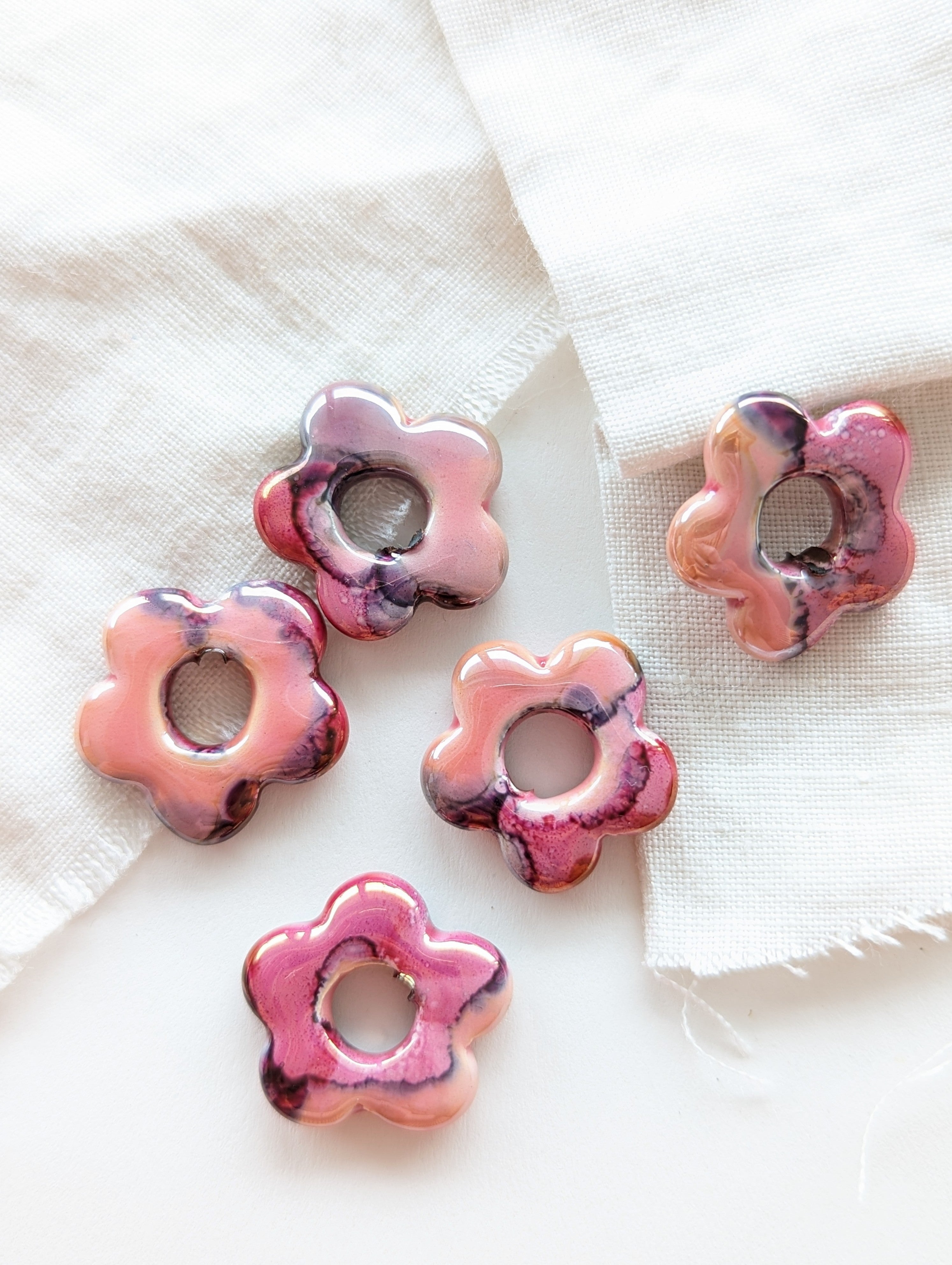 Creolen Ceramic & Flower Heavin Rosa