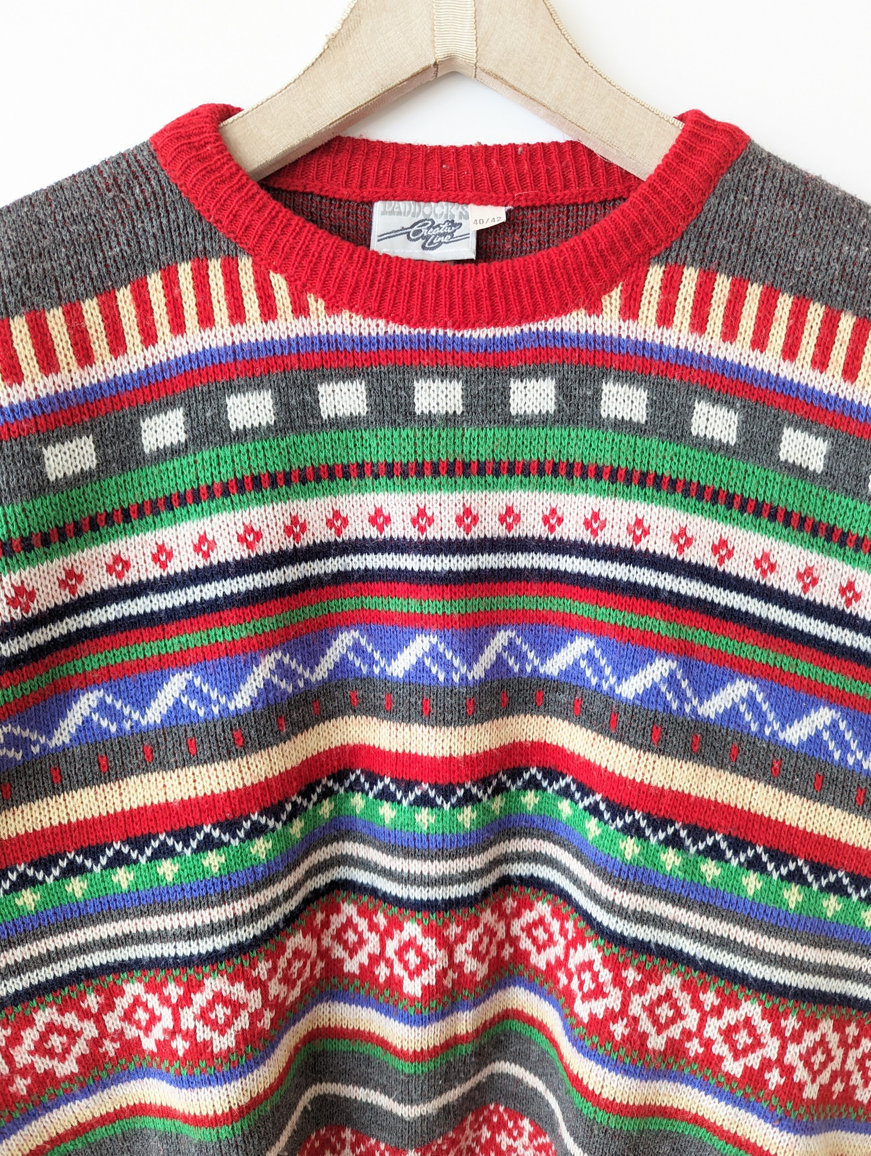 Pullover Bunt Streifen Strickmuster Heavin (M)