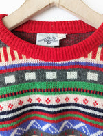 Lade das Bild in den Galerie-Viewer, Pullover Bunt Streifen Strickmuster Heavin (M)
