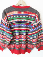 Lade das Bild in den Galerie-Viewer, Pullover Bunt Streifen Strickmuster Heavin (M)
